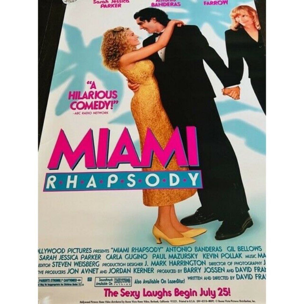 Movie Theater Cinema Poster Lobby Card 1995 Miami Rhapsody Antonio Banderas vtg